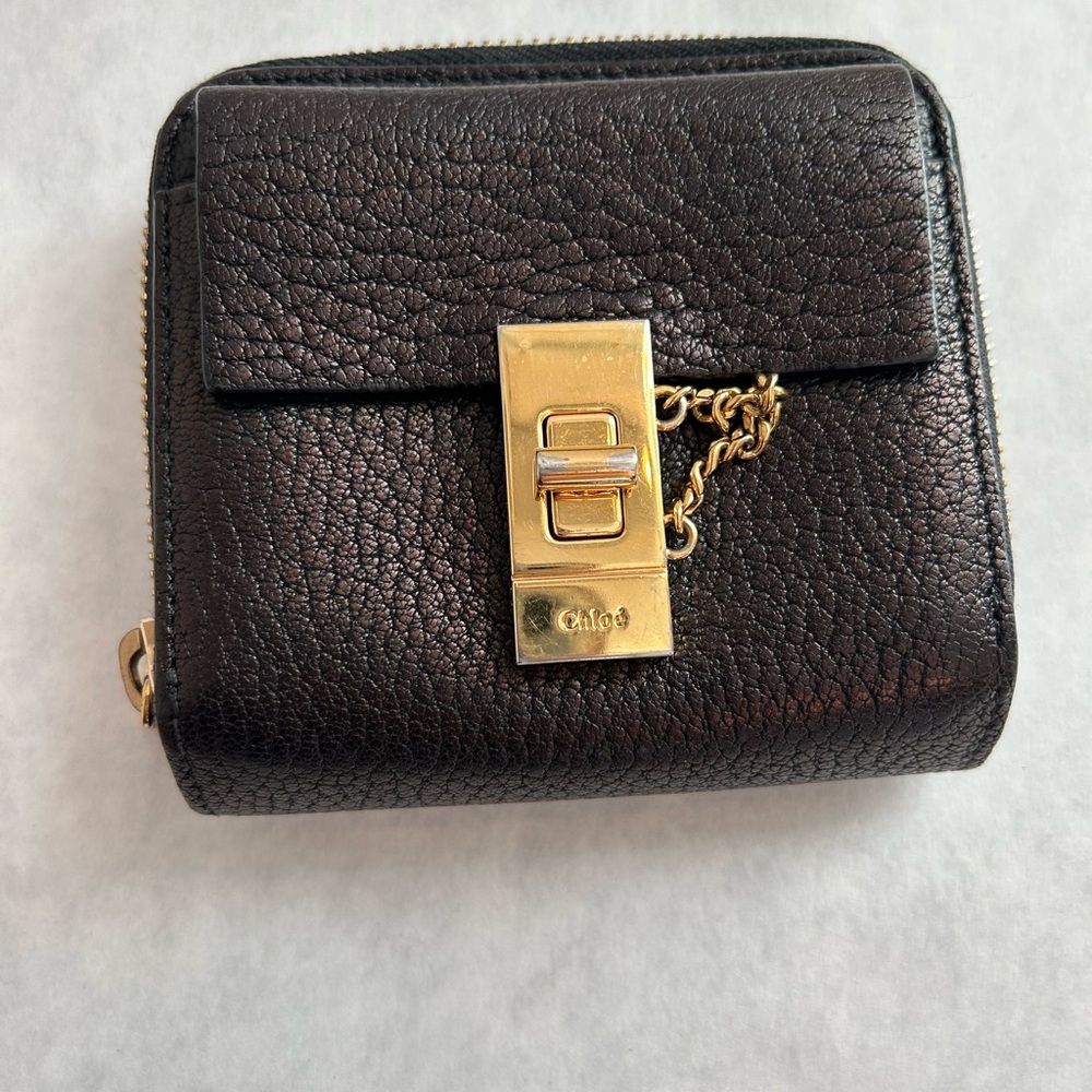 Chloe Drew Wallet with Gold Accents